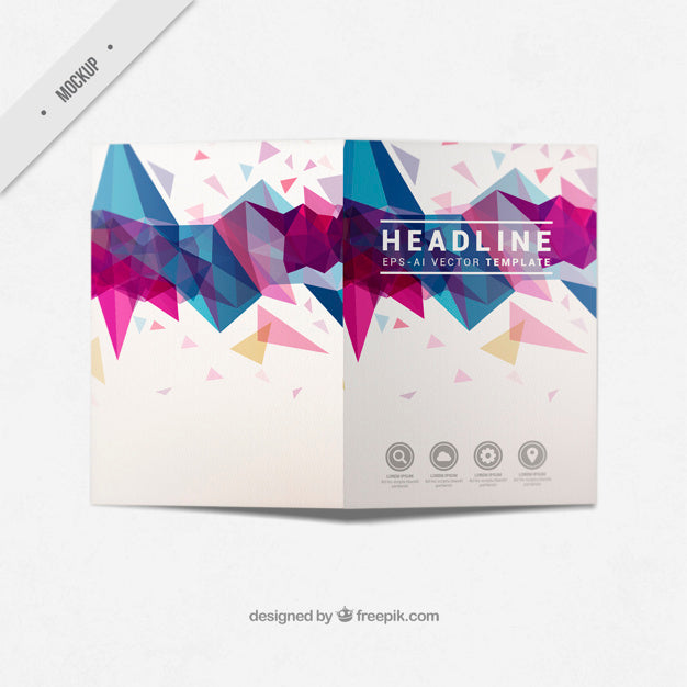 Modern Business Bi-Fold Flyer With Abstract Shapes Psd
