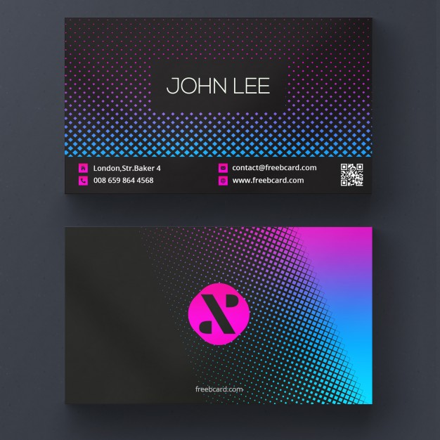 Modern Business Card With Vibrant Colors Psd