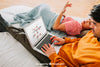 Modern Couple With Laptop In Bed Psd
