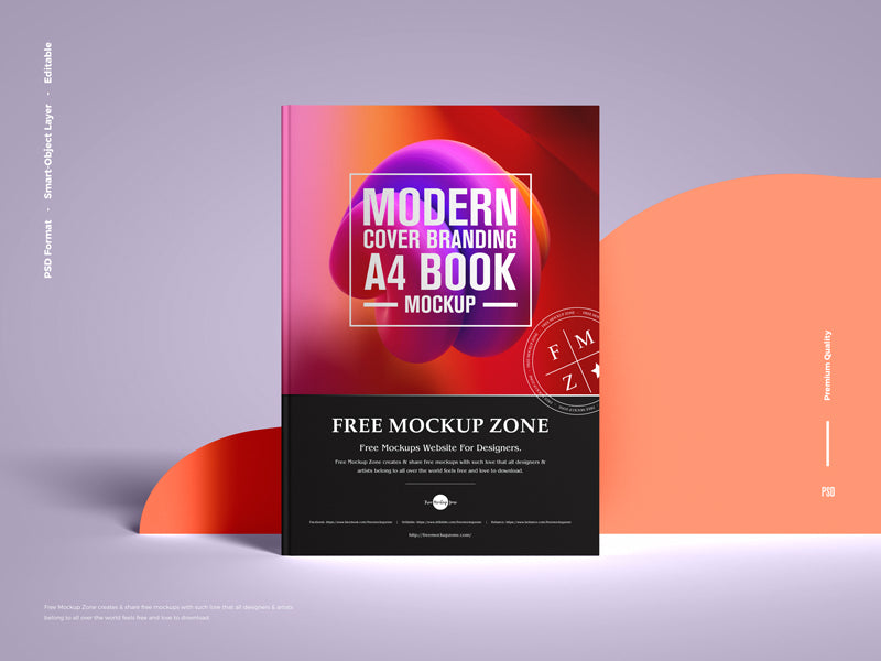 Modern Cover Branding A4 Book Mockup