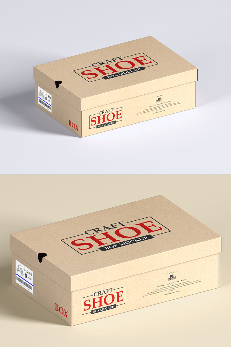 Modern Craft Shoe Box Mockup Psd
