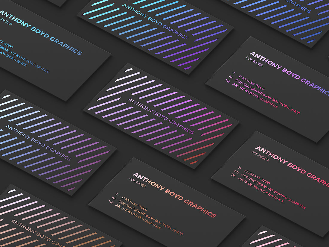 Modern Customizable Business Card Grid Mockup