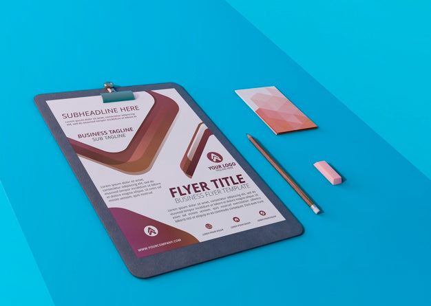 Modern Design Template For Mock-Up Flyers And Cards Psd
