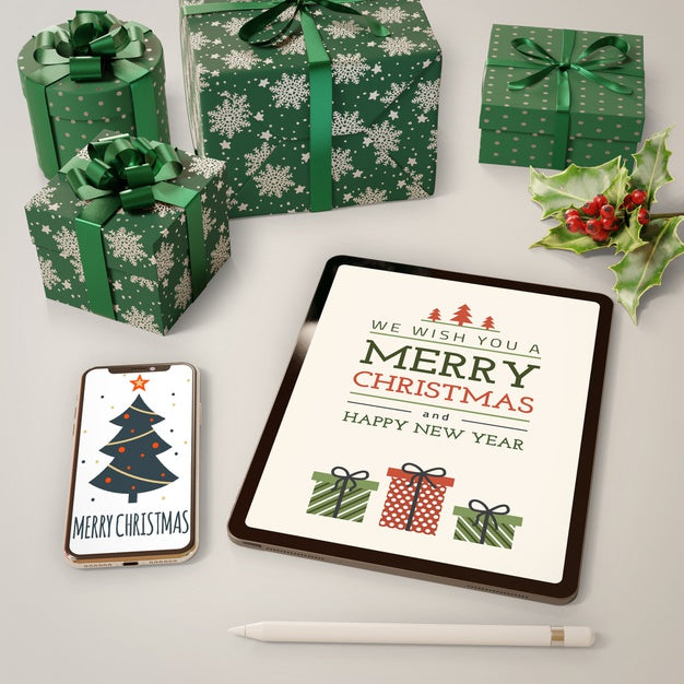 Modern Devices Beside Gift Collection Psd