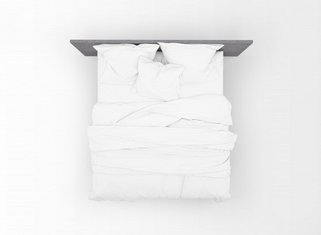 Modern Double Bed Mockup Isolated On Top View Psd