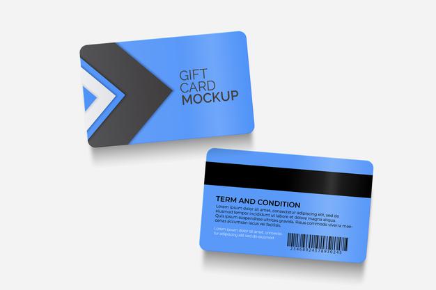 Modern Gift Card Front And Back Mockup Psd