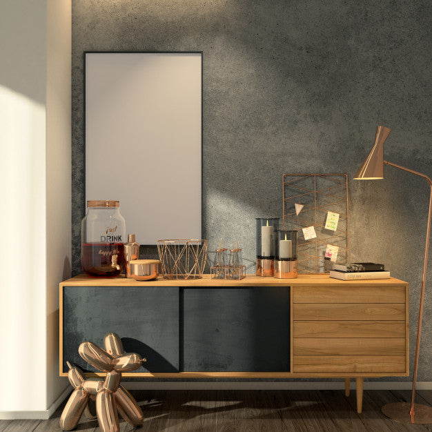 Modern Hall With Frame Mockup Psd