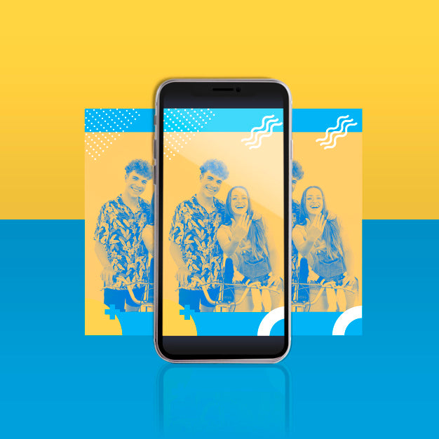 Modern Instagram Post Template With Smartphone Psd