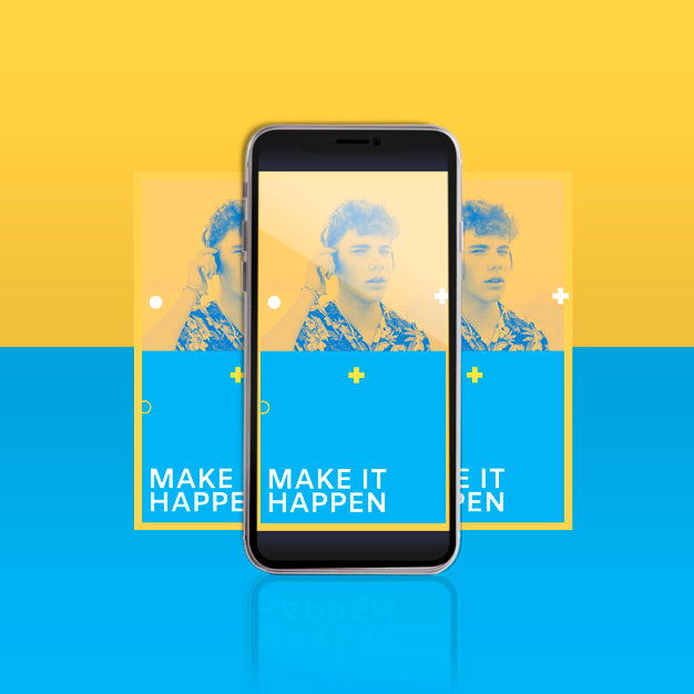 Modern Instagram Post Template With Smartphone Psd