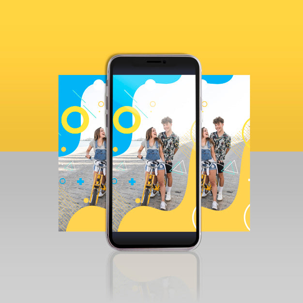 Modern Instagram Post Template With Smartphone Psd