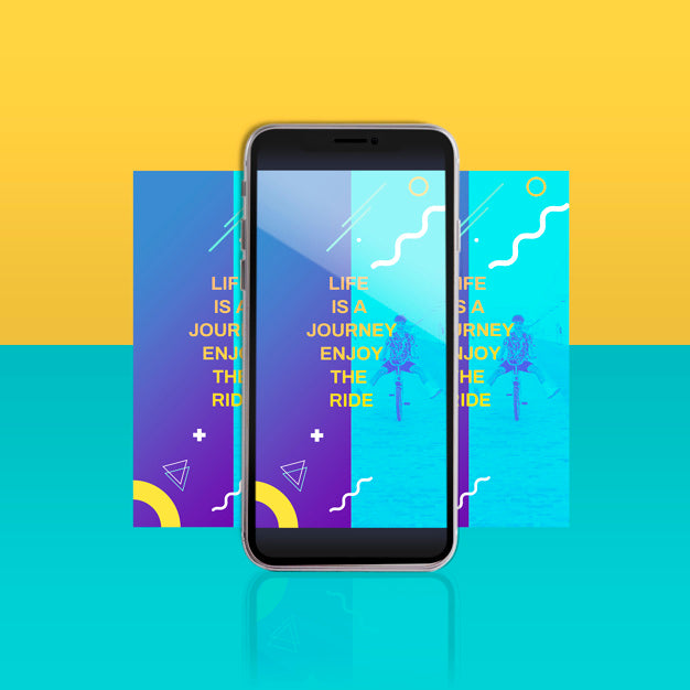 Modern Instagram Post Template With Smartphone Psd