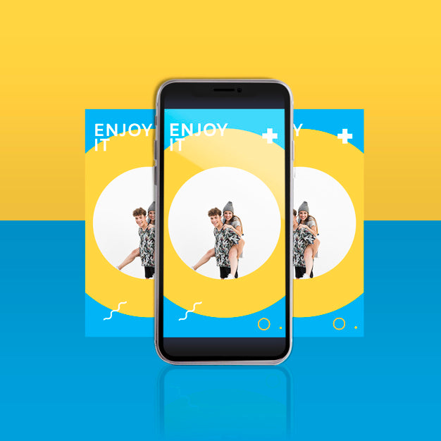 Modern Instagram Post Template With Smartphone Psd