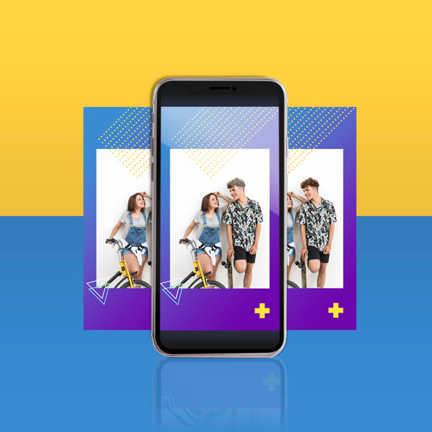 Modern Instagram Post Template With Smartphone Psd