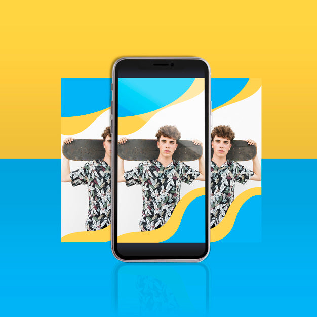 Modern Instagram Post Template With Smartphone Psd