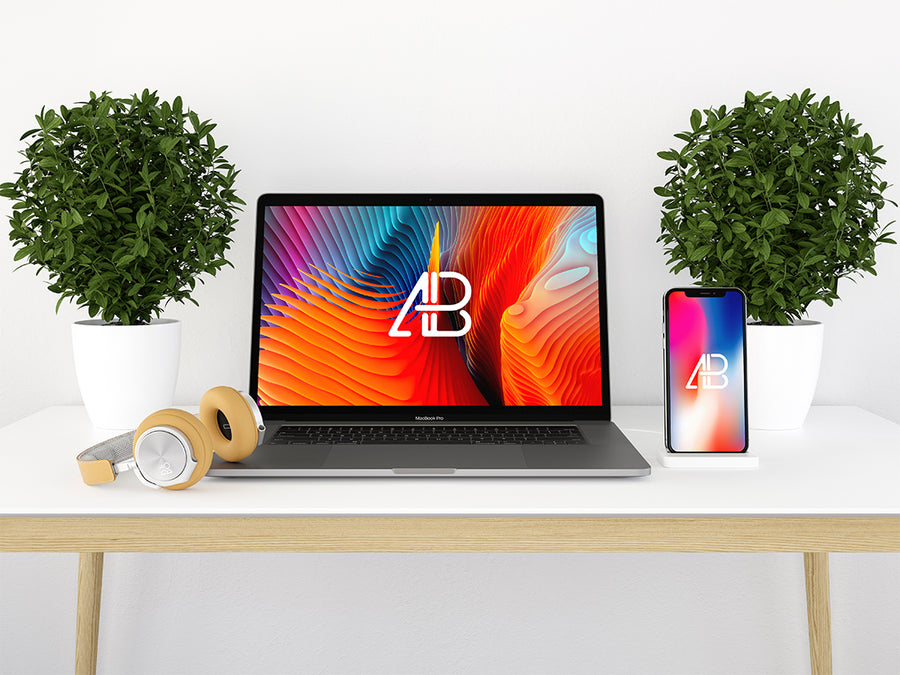 Modern Iphone X And Macbook Pro Mockup Vol.2