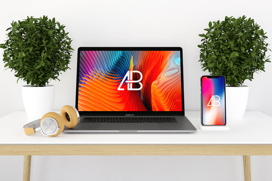Modern Iphone X And Macbook Pro Mockup Vol.2