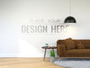 Modern Living Room Interior Wall Mockup Psd