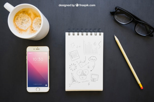 Modern Office Desk Composition Psd