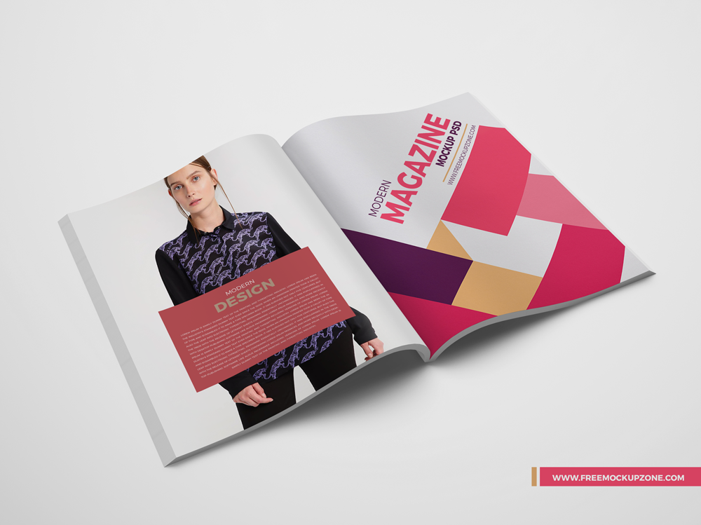 Modern Open Magazine Mockup Psd