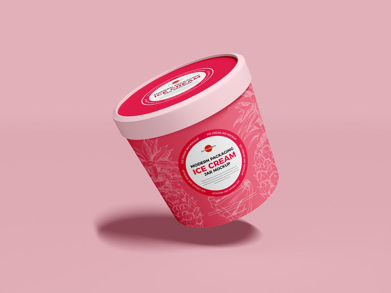 Modern Packaging Ice Cream Jar Mockup