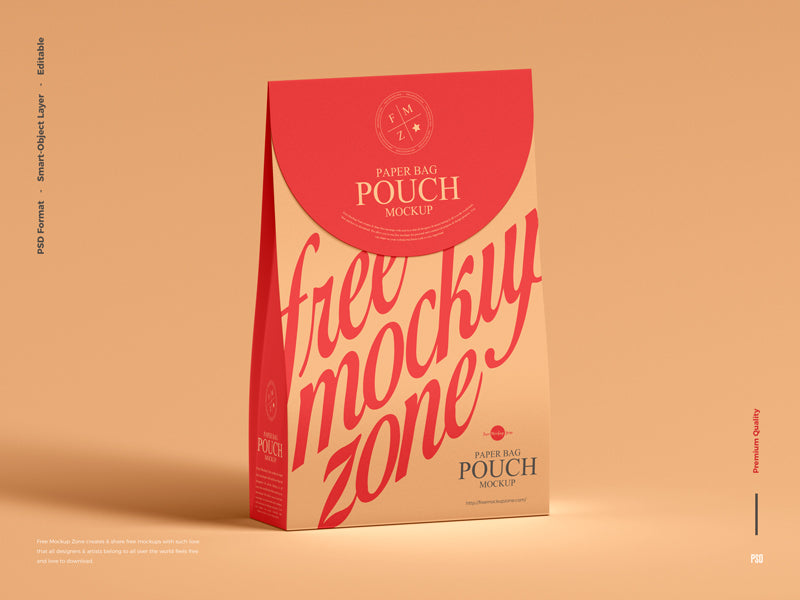 Modern Paper Bag Pouch Mockup