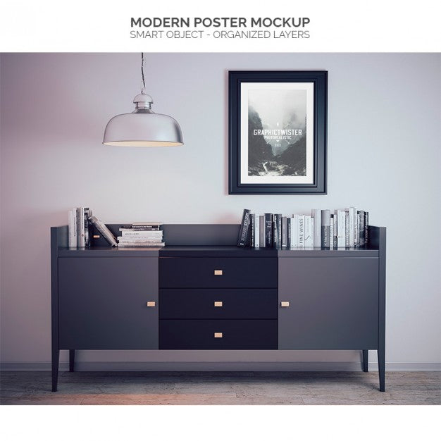 Modern Poster Mock Up Psd