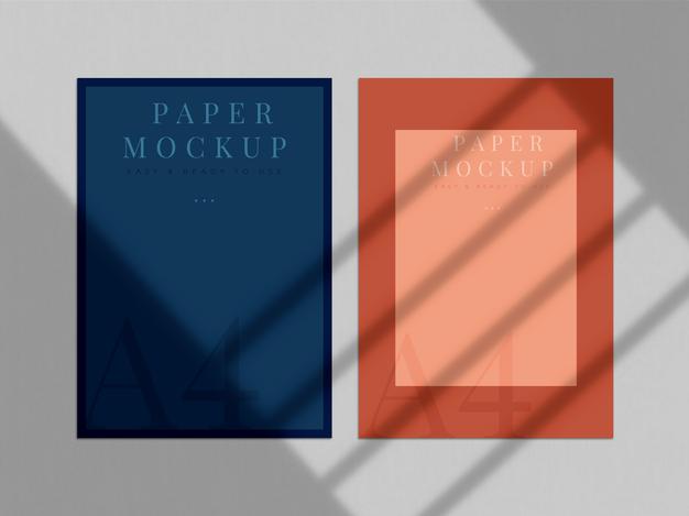 Modern Print Mock-Up Design For Branding, Corporate Identity, Graphic Designers Presentations With Shadow Overlay Psd
