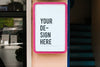 Modern Shop Sign Mockup With Bold Pink Frame Psd