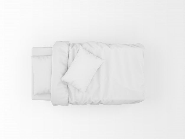 Modern Single Bed Mockup Isolated On Top View Psd