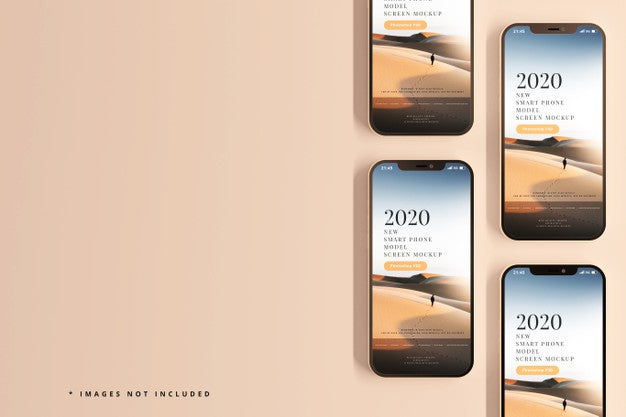 Modern Smart Phones Mockup Psd