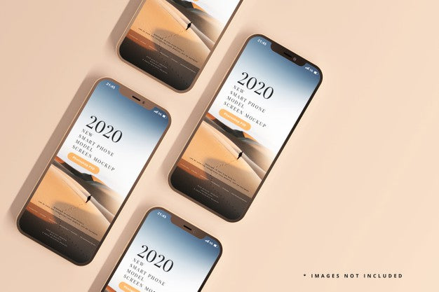 Modern Smart Phones Mockup Psd