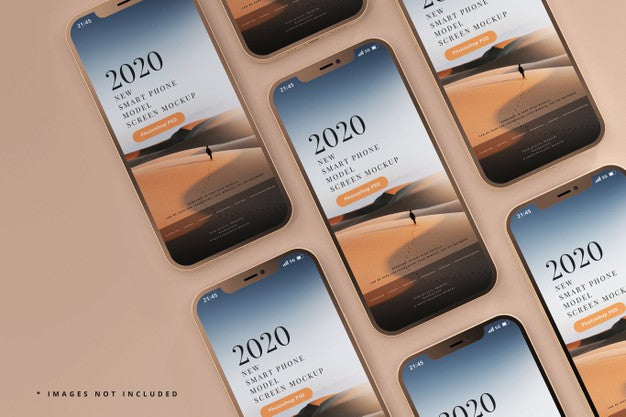 Modern Smart Phones Mockup Psd