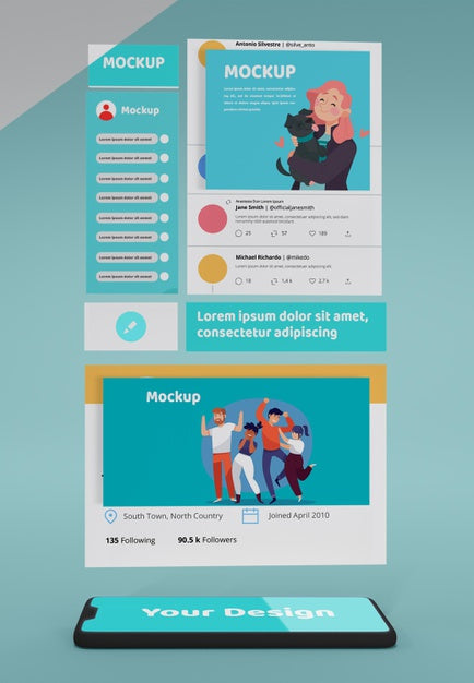 Modern Social Media App Interface Mock-Up Psd