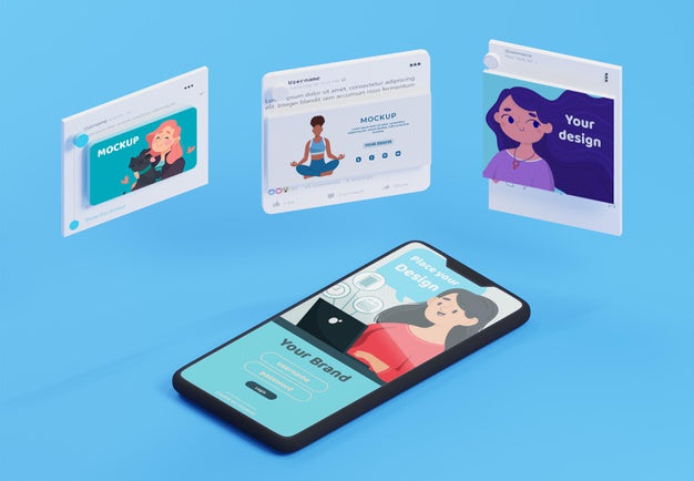 Modern Social Media App Interface Mock-Up Psd