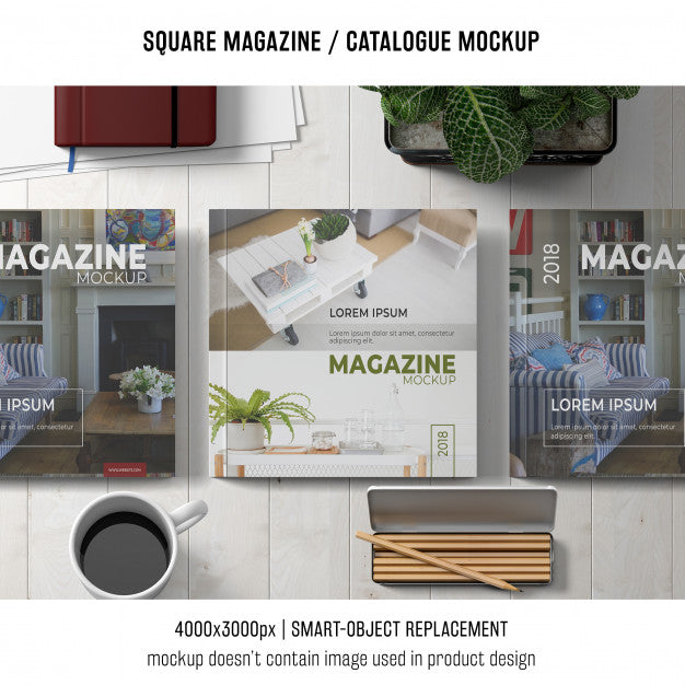 Modern Square Magazine Or Catalogue Mockup Psd
