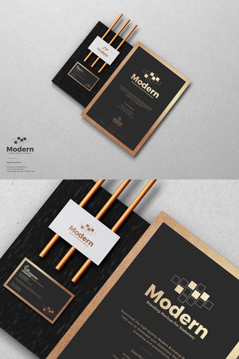 Modern Stationery Mockup For Branding