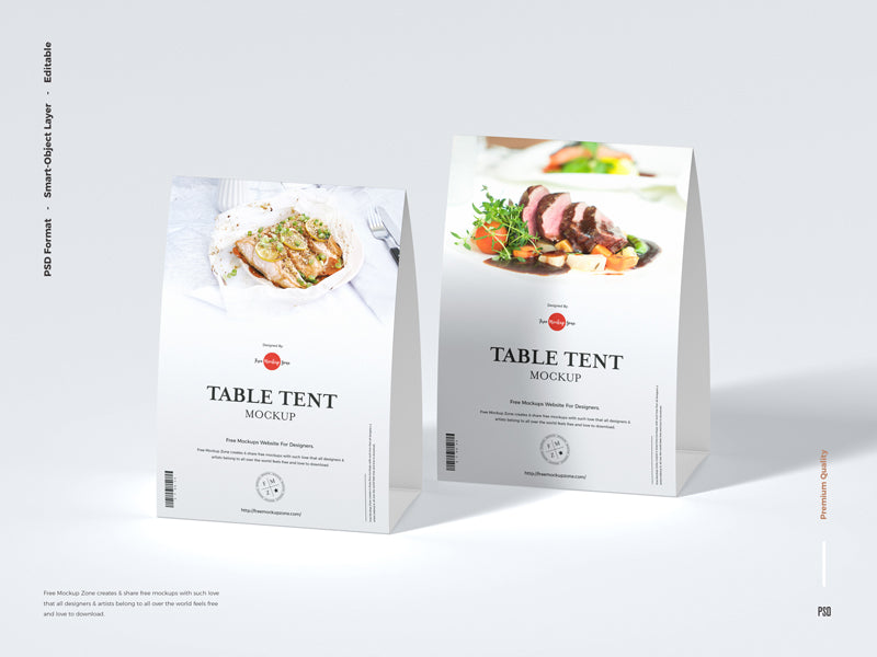 Modern Table Tent Mockup
