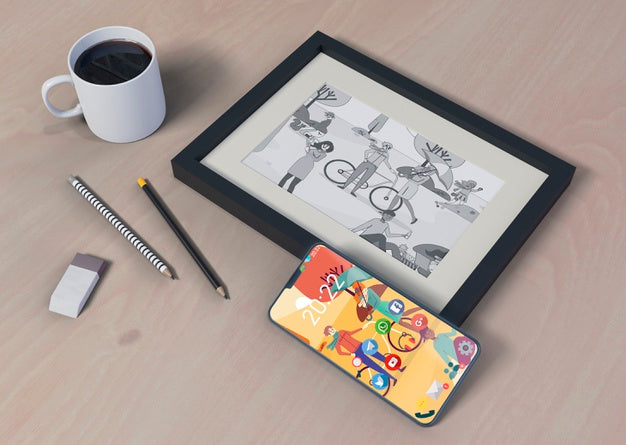 Modern Tabled Gadged For Work From Home Psd