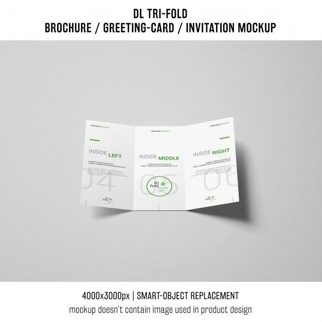 Modern Trifold Brochure Or Invitation Mockup Psd
