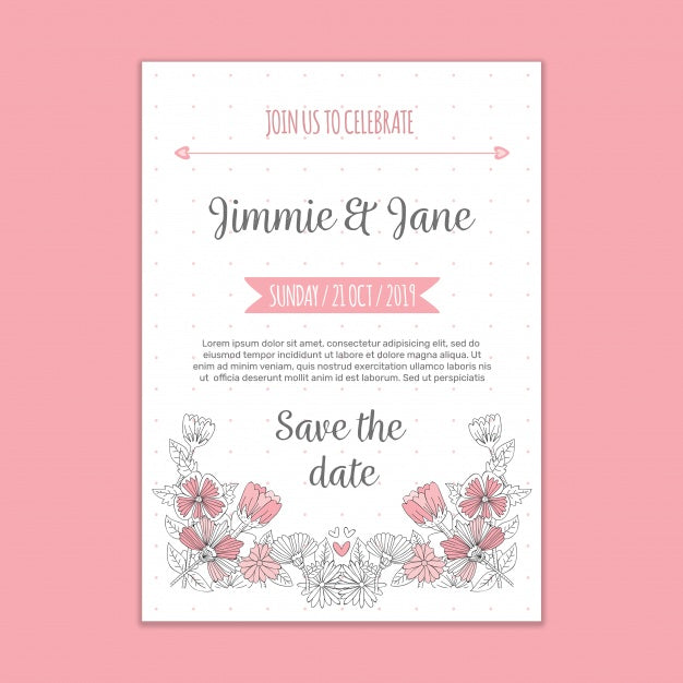 Modern Wedding Invitation Mockup Psd