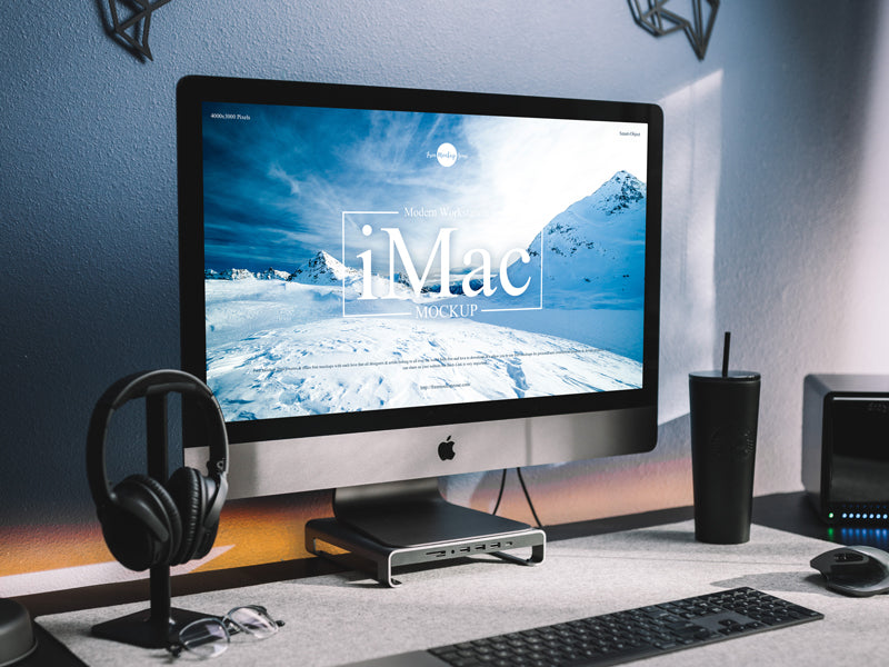 Modern Workstation Imac Mockup