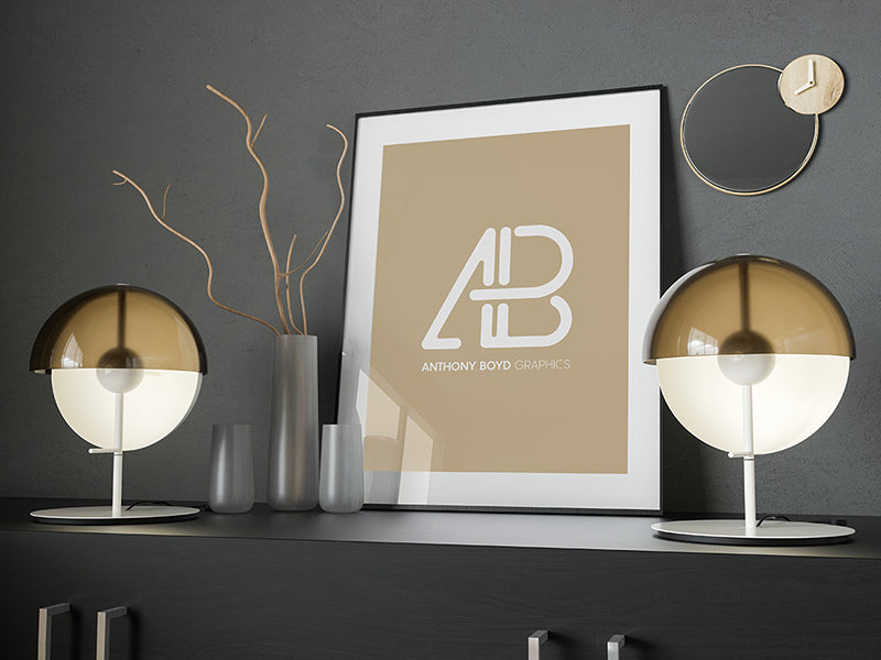 Modern Industrial Poster Frame Mockup