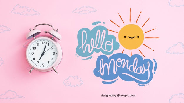 Monday Concept With Alarm Clock Psd