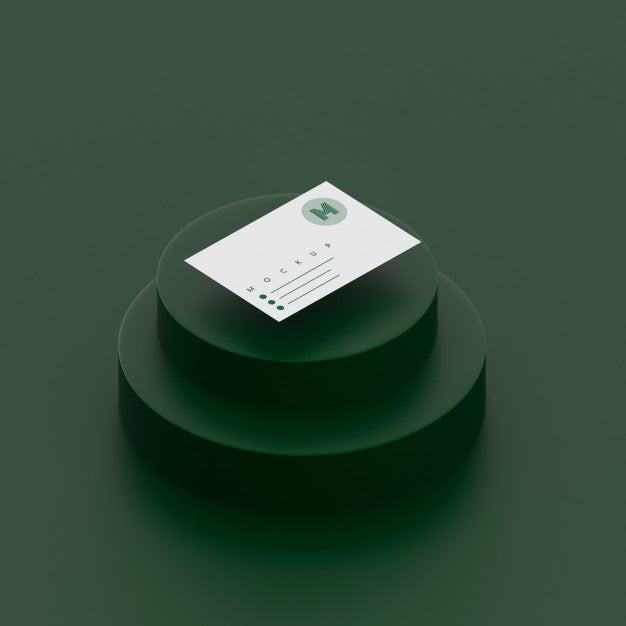Monochromatic Green Scene With Business Card Mockup Psd