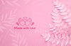 Monochrome Pink Paper Plant Leaves Background Psd