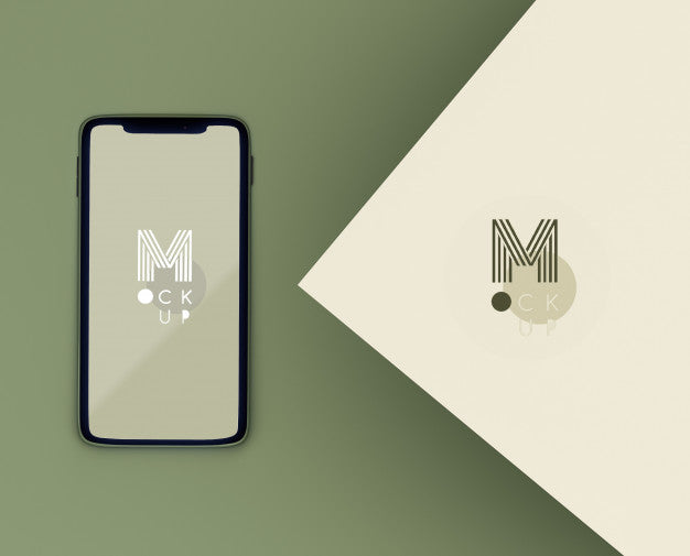 Monocromatic Green Scene With Phone Mockup Psd