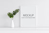 Monstera Plant In Vase With Frame Mockup Psd