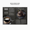 Moody Food Restaurant Bifold Brochure Concept Mock-Up Psd