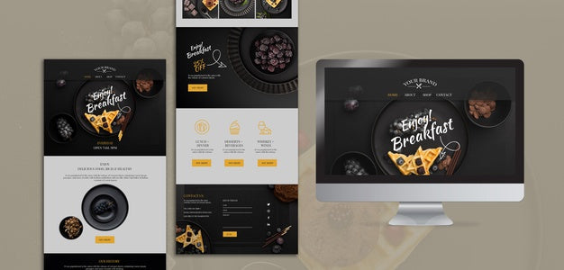 Moody Food Restaurant Concept Mock-Up Psd