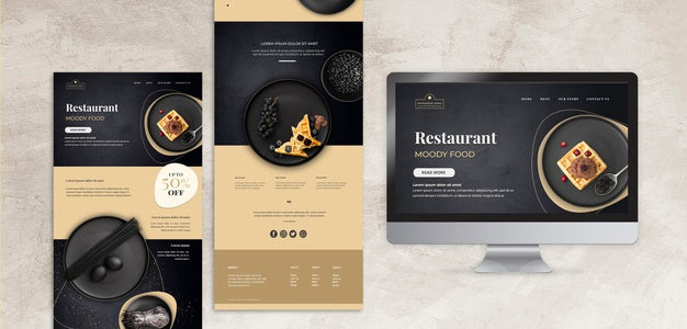 Moody Food Restaurant Concept Mock-Up Psd